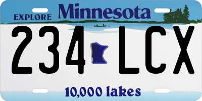 MN license plate 234LCX