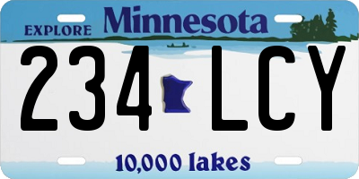 MN license plate 234LCY