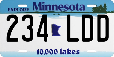 MN license plate 234LDD