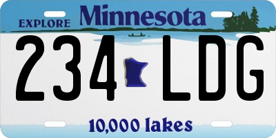 MN license plate 234LDG