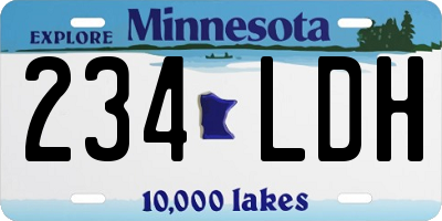 MN license plate 234LDH