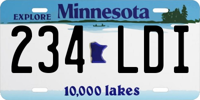 MN license plate 234LDI