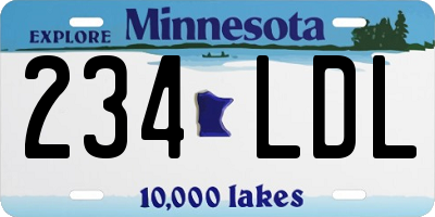 MN license plate 234LDL