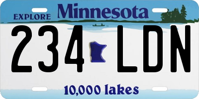 MN license plate 234LDN