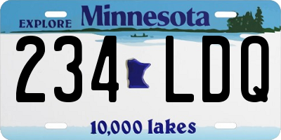 MN license plate 234LDQ