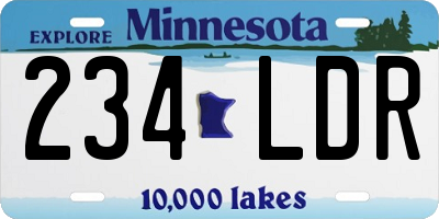 MN license plate 234LDR