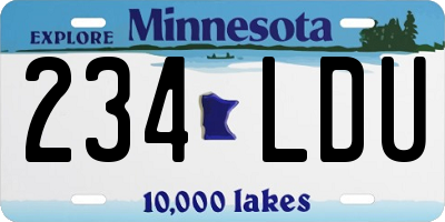 MN license plate 234LDU