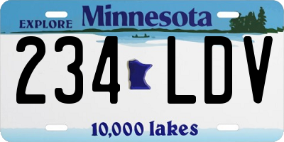 MN license plate 234LDV