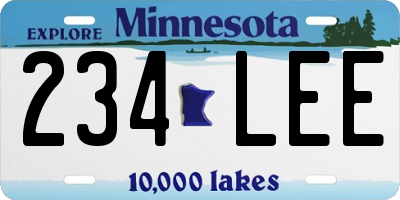 MN license plate 234LEE
