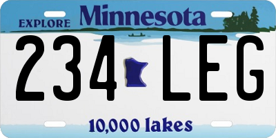 MN license plate 234LEG