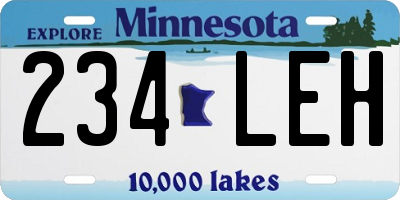 MN license plate 234LEH