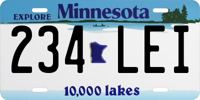 MN license plate 234LEI