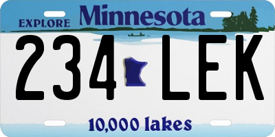 MN license plate 234LEK