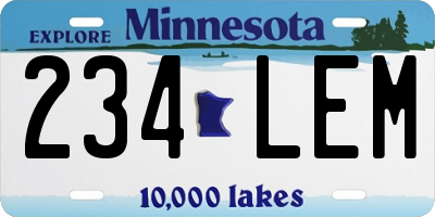 MN license plate 234LEM