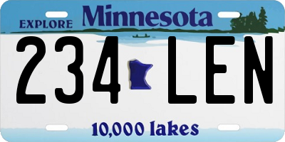 MN license plate 234LEN