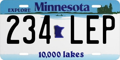 MN license plate 234LEP