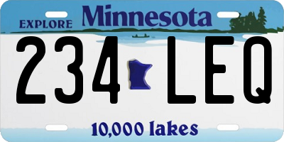 MN license plate 234LEQ