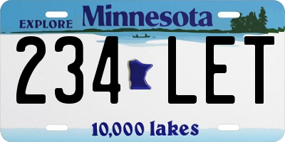 MN license plate 234LET