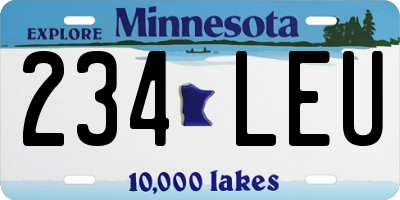 MN license plate 234LEU