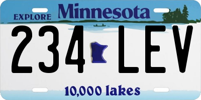 MN license plate 234LEV