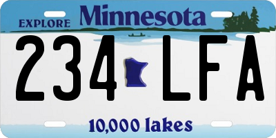 MN license plate 234LFA