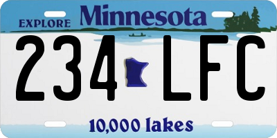 MN license plate 234LFC