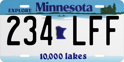 MN license plate 234LFF