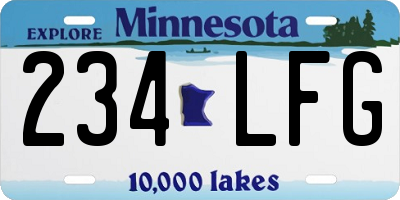 MN license plate 234LFG
