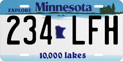 MN license plate 234LFH