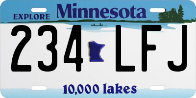 MN license plate 234LFJ