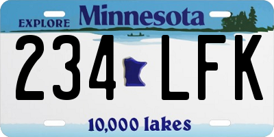 MN license plate 234LFK