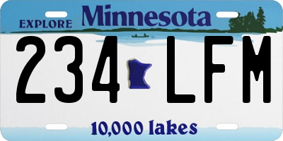 MN license plate 234LFM