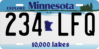 MN license plate 234LFQ