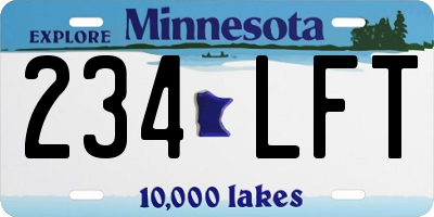 MN license plate 234LFT