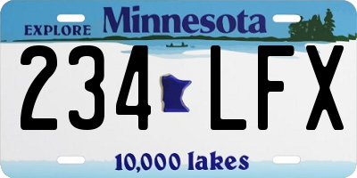 MN license plate 234LFX