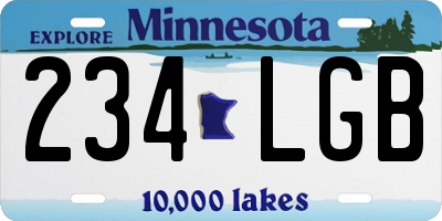 MN license plate 234LGB