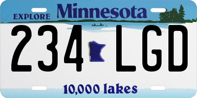 MN license plate 234LGD