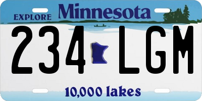 MN license plate 234LGM