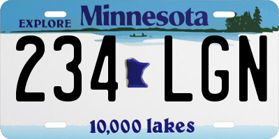 MN license plate 234LGN