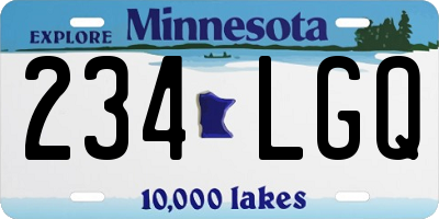 MN license plate 234LGQ