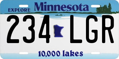 MN license plate 234LGR