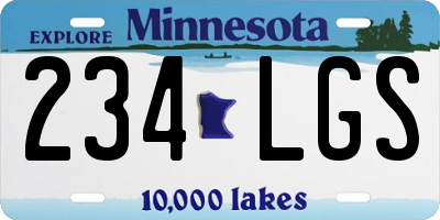 MN license plate 234LGS