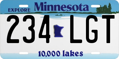 MN license plate 234LGT