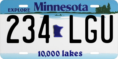 MN license plate 234LGU