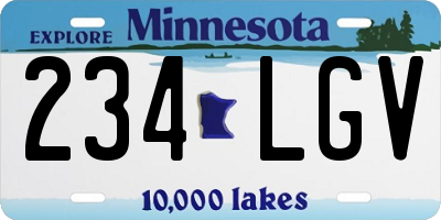 MN license plate 234LGV