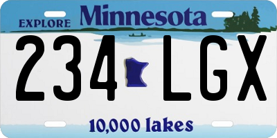 MN license plate 234LGX