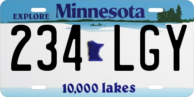 MN license plate 234LGY