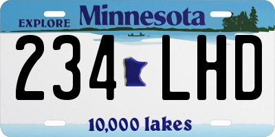 MN license plate 234LHD