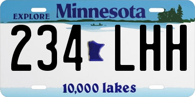MN license plate 234LHH