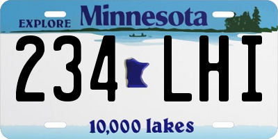 MN license plate 234LHI